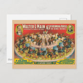 1つのリングや輪で63の馬を演奏するサーカスのポスター ポストカード (正面/裏面)