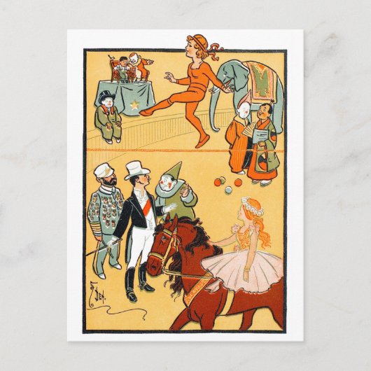 1つのリングや輪サーカス:ザ・リングマスター&クルー ポストカード (正面)