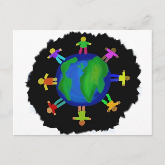 1つのレース – アンチ人種差別 ポストカード (正面)