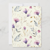 1つのワイルドフラワーにブルーミン写真1st誕生日 招待状 (裏面)