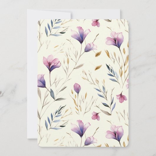 1つのワイルドフラワーにブルーミン写真1st誕生日 招待状