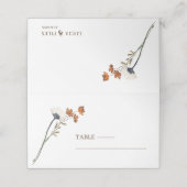 1つのワイルドフラワー結婚のサンプル プレイスカード (外部開封)