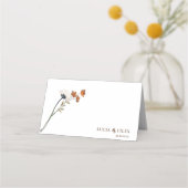 1つのワイルドフラワー結婚のサンプル プレイスカード (裏面)