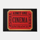 1つのヴィンテージの映画館のチケットを是認して下さい ドアマット (正面)
