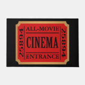 1つのヴィンテージシネマチケットを許可カスタム ドアマット (正面)