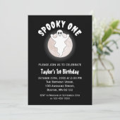 1つの不気味おもしろいハロウィーン幽霊第1の誕生日 招待状 (スタンド正面)