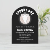 1つの不気味おもしろいハロウィーン幽霊第1の誕生日 招待状 (スタンド正面)