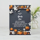 1つの不気味かわいいハロウィンファースト誕生日 招待状 (スタンド正面)