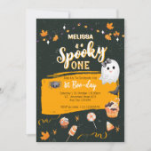 1つの不気味かわいいハロウィンブファースト誕生日 招待状 (正面)