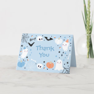 1つの不気味かわいいハロウィーン幽霊誕生日パーティー サンキューカード