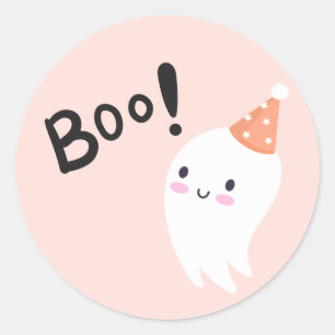1つの不気味かわいいハロウィーン幽霊1st誕生日のお願い ラウンドシール