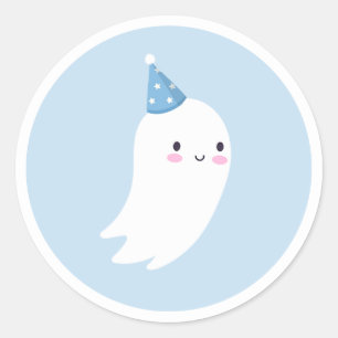 1つの不気味かわいいハロウィーン幽霊1st誕生日のお願い ラウンドシール