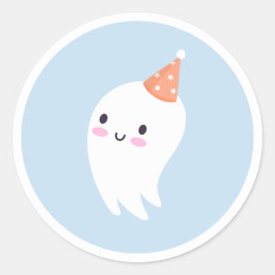 1つの不気味かわいいハロウィーン幽霊1st誕生日のお願い ラウンドシール