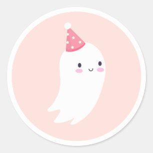 1つの不気味かわいいハロウィーン幽霊1st誕生日のお願い ラウンドシール