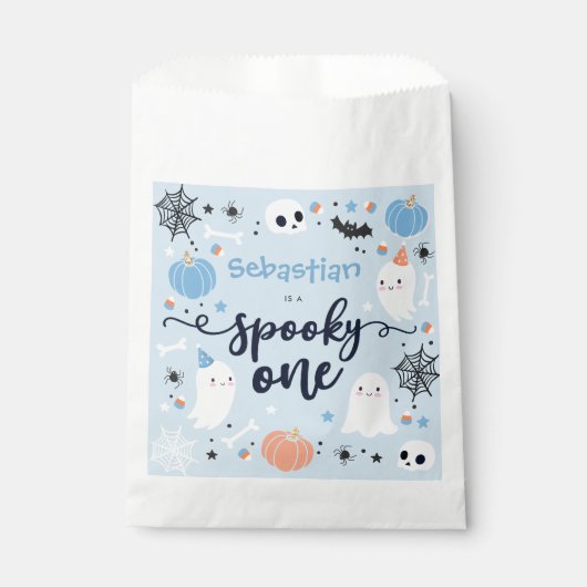 1つの不気味かわいいハロウィーン幽霊1st誕生日デコール フェイバーバッグ (正面)
