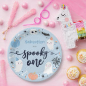 1つの不気味かわいいハロウィーン幽霊1st誕生日デコール ペーパープレート (パーティー)