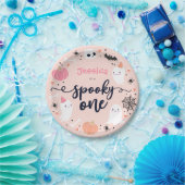 1つの不気味かわいいハロウィーン幽霊1st誕生日デコール ペーパープレート (パーティー)