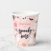 1つの不気味かわいいハロウィーン幽霊1st誕生日デコール 紙コップ (正面)
