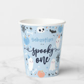 1つの不気味かわいいハロウィーン幽霊1st誕生日デコール 紙コップ (裏面)
