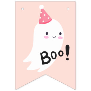1つの不気味かわいいハロウィーン幽霊1st誕生日パーティー バンティングフラッグ