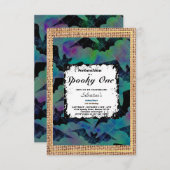 1つの不気味かわいいハロウィーン幽霊1st誕生日パーティー 招待状 (正面/裏面)