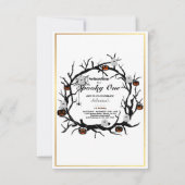 1つの不気味かわいいハロウィーン幽霊1st誕生日パーティー 招待状 (正面)