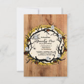 1つの不気味かわいいハロウィーン幽霊1st誕生日パーティー 招待状 (正面)