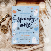 1つの不気味かわいいハロウィーン幽霊1st誕生日パーティー 招待状