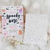1つの不気味かわいいハロウィーン幽霊1st誕生日パーティー 招待状
