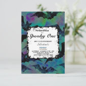 1つの不気味かわいいハロウィーン幽霊1st誕生日パーティー 招待状 (スタンド正面)