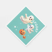 1つの不気味かわいいハロウィーン誕生日幽霊 スタンダードランチョンナプキン (角)