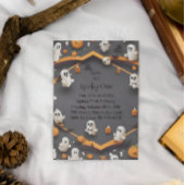 1つの不気味かわいいヴィンテージハロウィーン1歳の誕生日 招待状