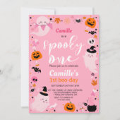 1つの不気味かわいい幽霊ハロウィーン誕生日 招待状 (正面)