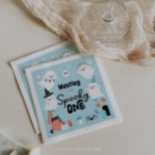 1つの不気味かわいい幽霊少年1歳の誕生日パーティー スタンダードカクテルナプキン