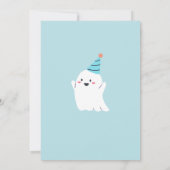 1つの不気味かわいい幽霊少年1歳の誕生日パーティー 招待状 (裏面)