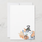 1つの不気味かわいい水の色ハロウィーン1st誕生日 招待状 (裏面)