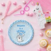 1つの不気味かわいい面白いハロウィーン幽霊1st誕生日 ペーパープレート (パーティー)