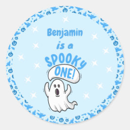 1つの不気味かわいい面白いハロウィーン幽霊1st誕生日 ラウンドシール