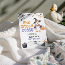 1つの不気味なゴ goose ハロウィン誕生日招待状