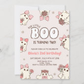 1つの不気味なベイビー レトロ ハロウィン 2歳の誕生日 招待状 (正面)