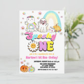 1つの不気味グルービー幽霊ハロウィーン1日の誕生日 招待状 (スタンド正面)