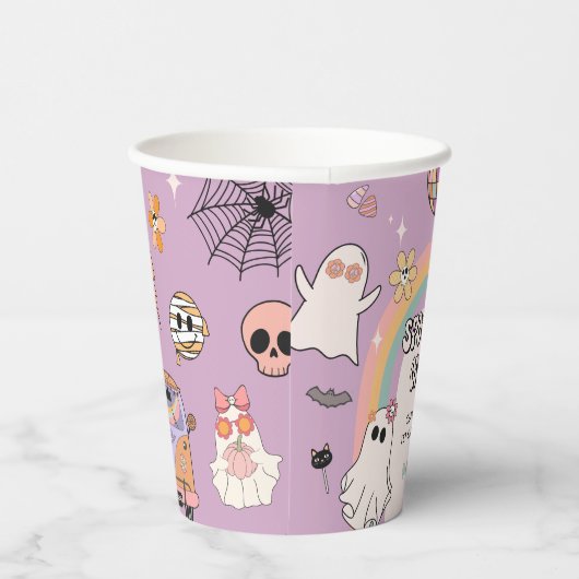 1つの不気味レトロおもしろいハロウィーン1回目の誕生日パーティー 紙コップ (右)