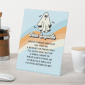 1つの不気味レトロ幽霊誕生日タイムカプセル 台座サイン (インサイチュ)