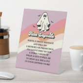 1つの不気味レトロ幽霊誕生日タイムカプセル 台座サイン (インサイチュ)