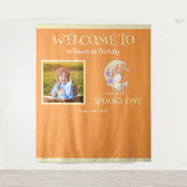 1つの不気味幽霊キッズボーイハロウィーン1歳の誕生日 タペストリー