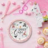 1つの不気味紙プレート – ピンク ペーパープレート (パーティー)