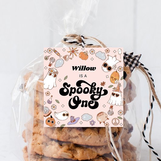 1つの不気味Groovyハロウィーン1番目の誕生日 スクエアシール