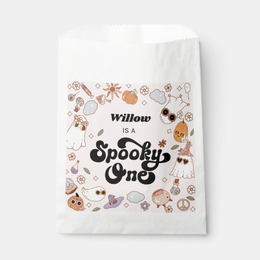 1つの不気味Groovyハロウィーン1番目の誕生日 フェイバーバッグ (正面)