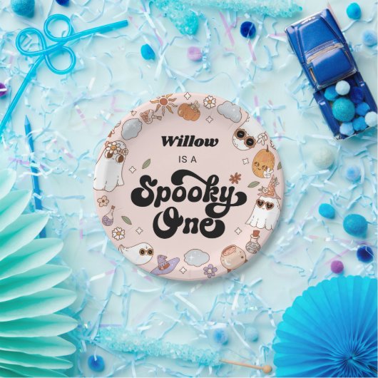 1つの不気味Groovyハロウィーン1番目の誕生日 ペーパープレート (パーティー)