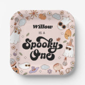 1つの不気味Groovyハロウィーン1番目の誕生日 ペーパープレート (正面)